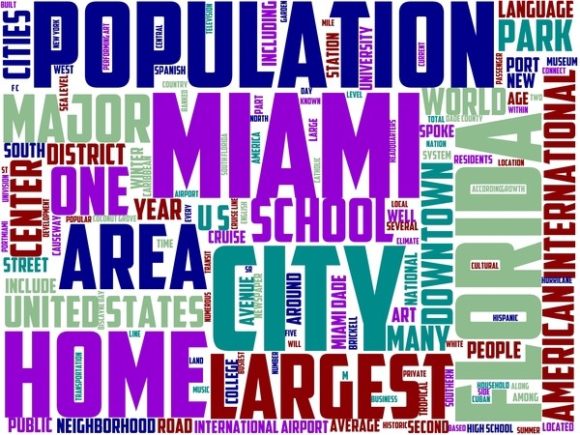 Miami Wordart Skinny Tumbler