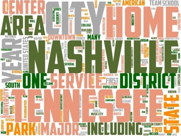Nashville Wordart Skinny Tumbler